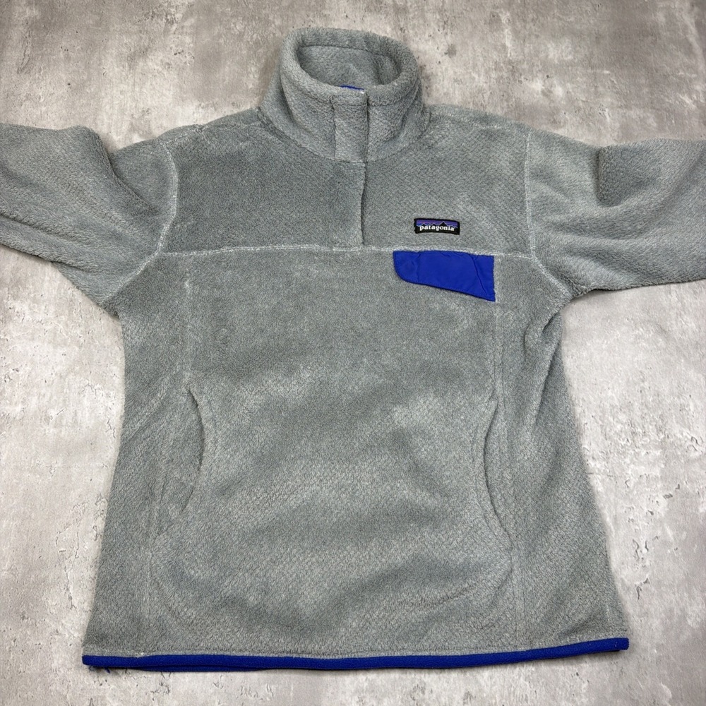 Patagonia Synchilla Snap-T Fleece Pullover Gray Blue Outdoor Jacket Woman's S - Picture 2 of 8